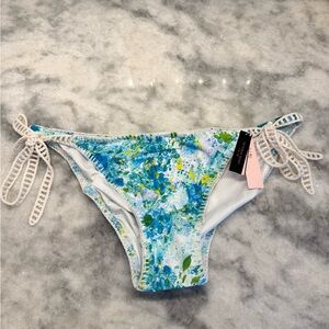 Victoria's Secret Blue Floral Bikini Bottom XL